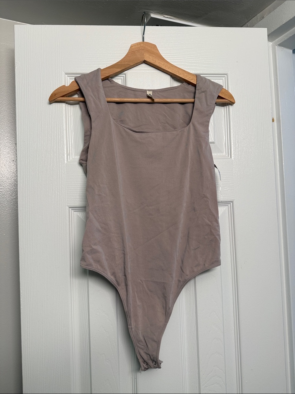Free People Sleeveless Scoop Neck Bodysuit - Taupe